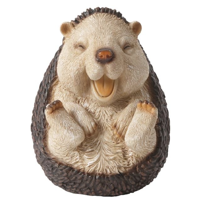 Figurine h&eacute;risson rieur assis