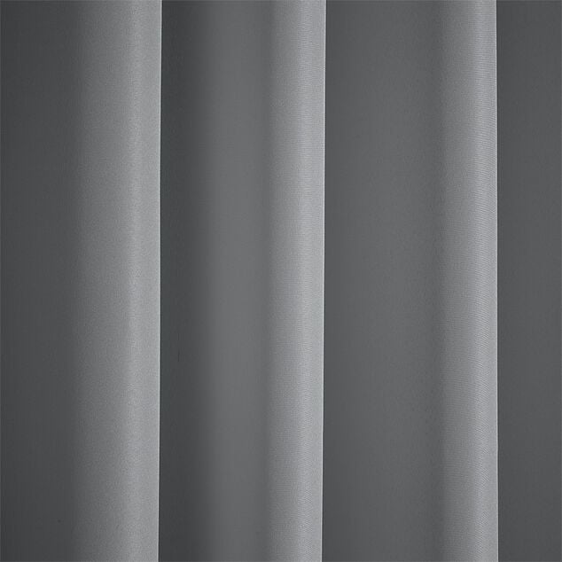 Rideau 8 oeillets polyester uni gris