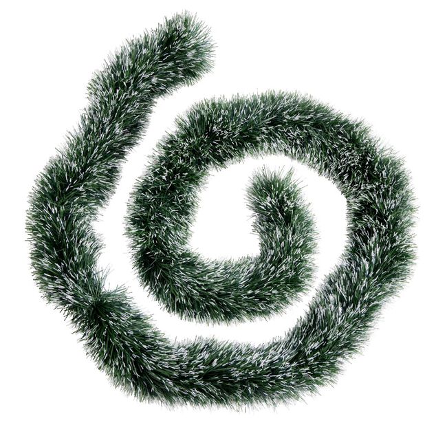 Guirlande de No&euml;l artificielle verte &eacute;paisse effet neige &Oslash;15xL270cm