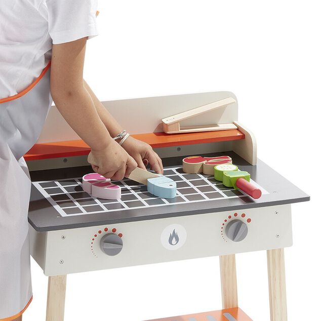 Barbecue ext&eacute;rieur enfant en bois + accessoires