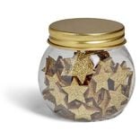 Étoile décoration de table bois pailleté doré ou argenté x80 - 2 modèles