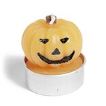 Lot de 3 bougies Halloween forme citrouille orange