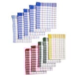 Lot de 10 torchons à carreaux en coton et polyester 70x45cm