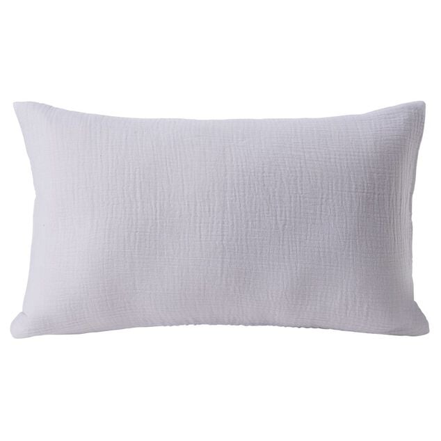 Housse de coussin 30x50cm gaze de coton blanc