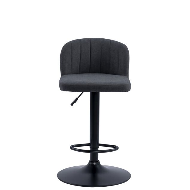 Tabouret de bar Queen 44x47x83-103cm effet velours noir