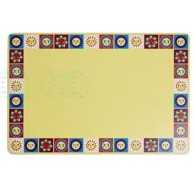 Set de table rectangulaire plastique soleil jaune
