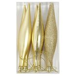 Décoration de Noël stalactite dorée à suspendre x6