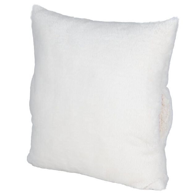 Coussin chauffe-mains uni doux 45x45cm (2 mod&egrave;les)