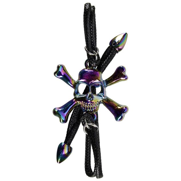 Bracelet t&ecirc;te de mort m&eacute;tal iridescent