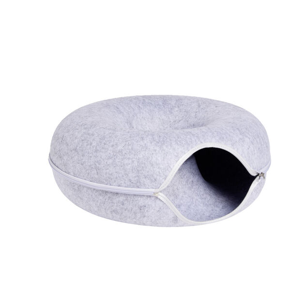 Tunnel pour chat en feutrine grise &Oslash;50xH20cm