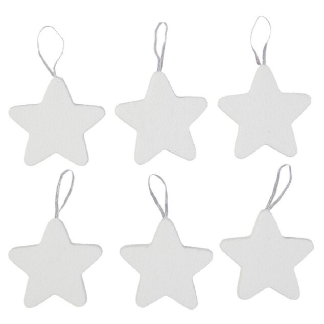Suspension de Noël en polystyrène blanc x6