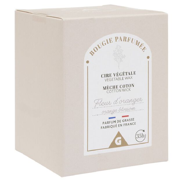 Bougie orange dans verre senteur figues Ø7xH8cm