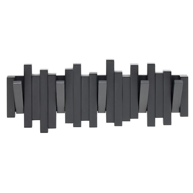 Pat&egrave;re en bois 5 crochets 40,5x8,5xH15cm