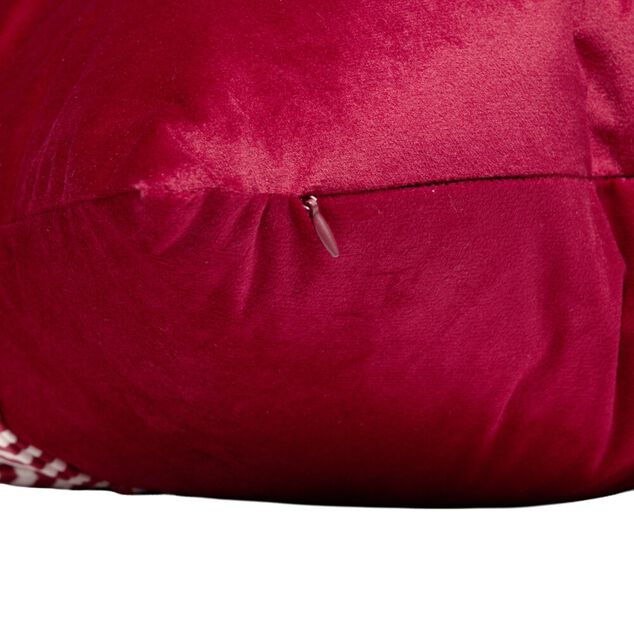 Coussin carr&eacute; paquet cadeau No&euml;l avec noeud polyester L45X45 cm rouge