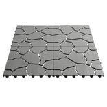 Dalle de chemin x5 clipsable imitation pierre grise 29x29cm