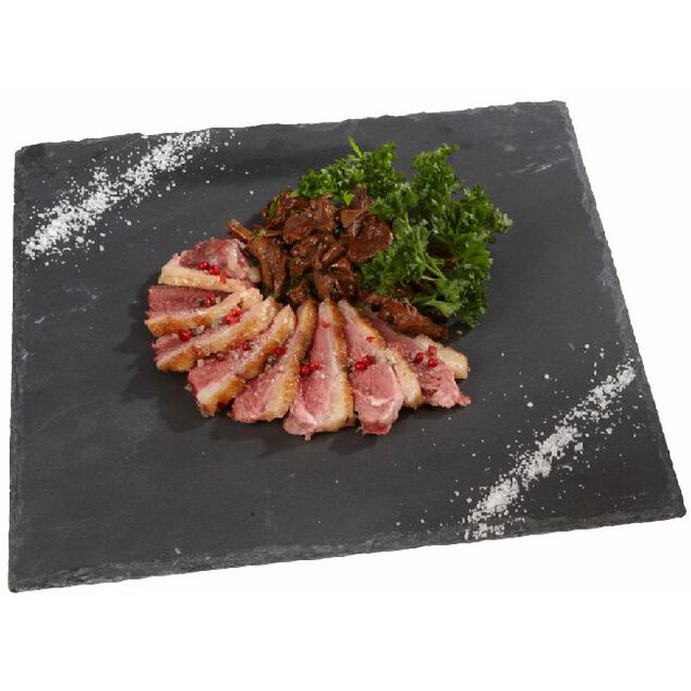Assiette plate carr&eacute;e ardoise 30x30cm
