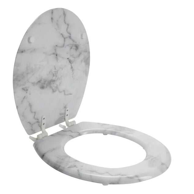 Abattant WC en bois fa&ccedil;on marbre taille universelle