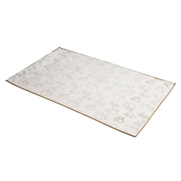 Plaid pour chien imprim&eacute; polyester L80X50X0,5 cm beige