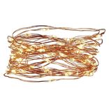 Guirlande électrique solaire 100 microLED 7,4m d'éclairage blanc chaud