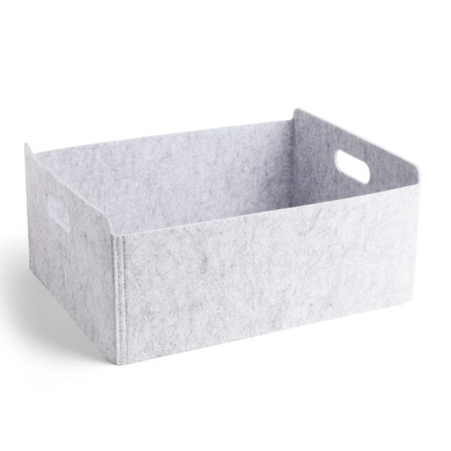 Pani&egrave;re coton effet feutrine 39x30,5x17cm gris