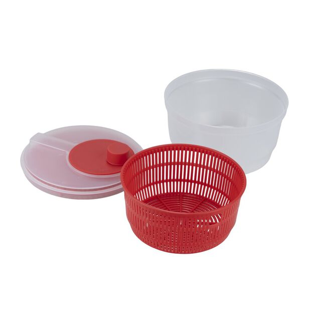 Essoreuse &agrave; salade 2,5L plastique rouge &Oslash;20xH14cm
