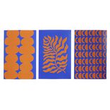 Lot de 3 affiches papier orange et bleu 10x15cm