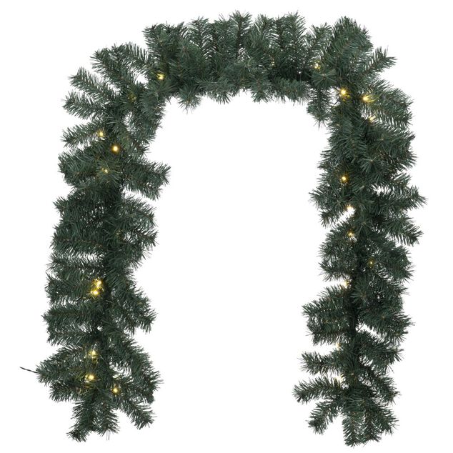 Ensemble d&eacute;co artificiel sapin lumineux X2 couronne guirlande vert