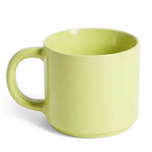 Mug gr&egrave;s jaune 500mL &Oslash;9xH8cm