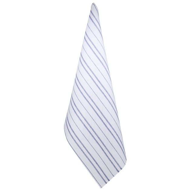 Torchon coton x7 blanc et bleu 50x70cm