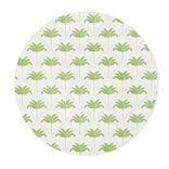 Assiette plate ronde plastique motif palmier blanc et vert &Oslash;26cm