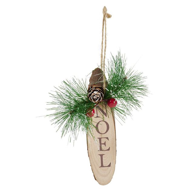 D&eacute;coration de No&euml;l en bois &agrave; suspendre