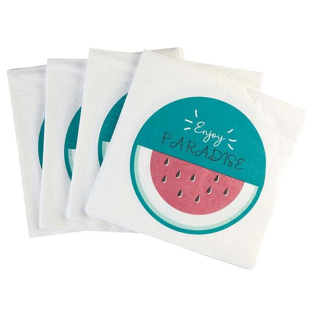 Serviette en papier exotique motif past&egrave;que x20