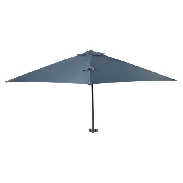 Parasol d&eacute;port&eacute; mural Wallstreet rond gris avec housse &Oslash;250xH140cm