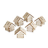 Porte nom en bois forme maisonnette 5x5cm 6 pi&egrave;ces