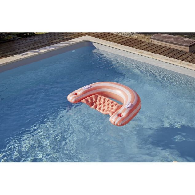 Si&egrave;ge gonflable &agrave; rayures 115x90cm - 3 mod&egrave;les