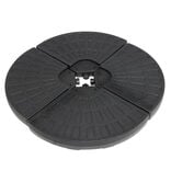 Dalle de parasol x4 &agrave; remplir plastique gris 13kg 48x48xH7,5cm