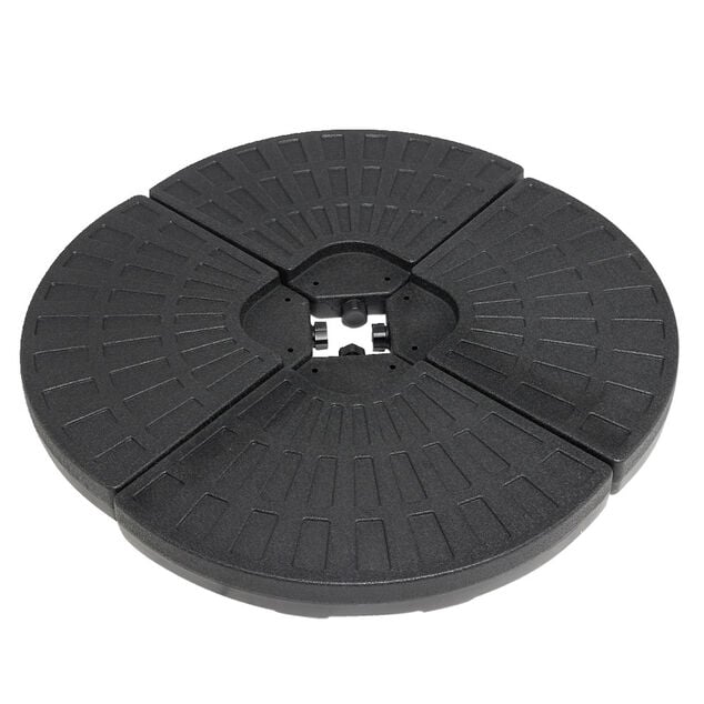 Dalle de parasol x4 &agrave; remplir plastique gris 13kg 48x48xH7,5cm