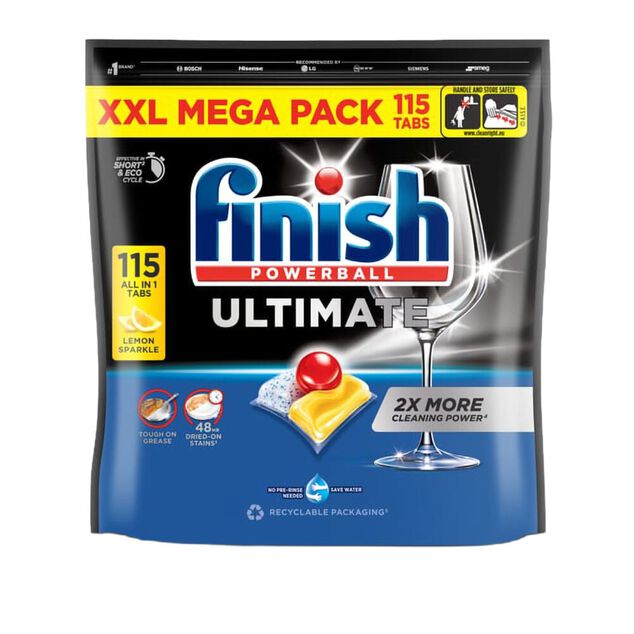 Tablette lave-vaisselle x115 Finish Powerball Ultimate parfum citron