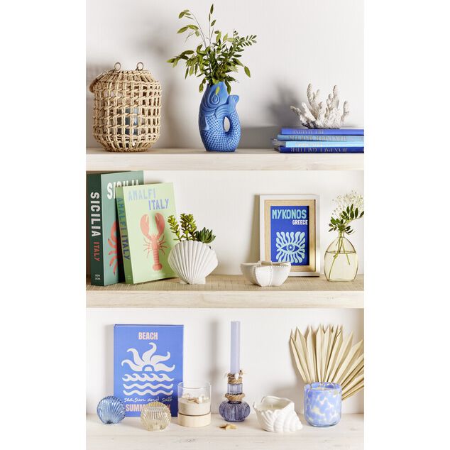Bo&icirc;te livre d&eacute;corative motif bord de mer 16,5x22cm (2 mod&egrave;les)