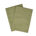 Serviette de table carr&eacute;e coton vert kaki 44x44cm x2