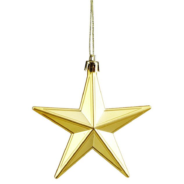 Suspension de No&euml;l &Eacute;toile dor&eacute;e H9 cm x6