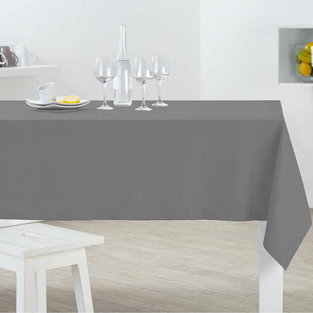 Nappe rectangulaire grise unie
