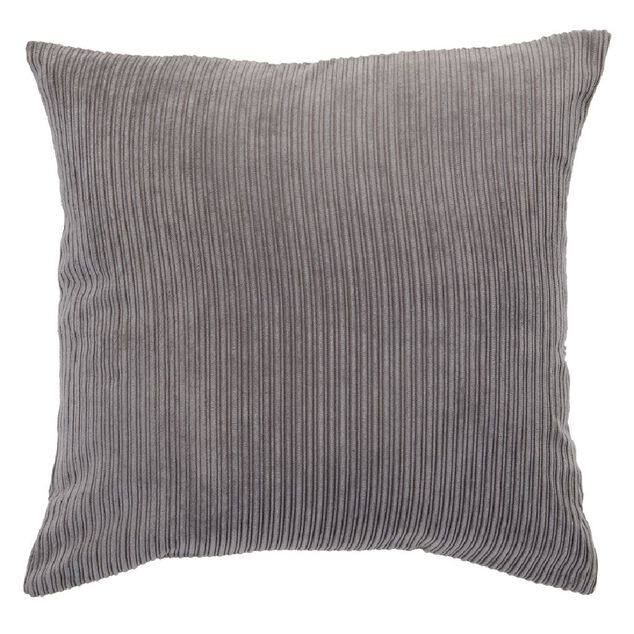 Housse de coussin imitation velours 40x40cm gris &agrave; rayures