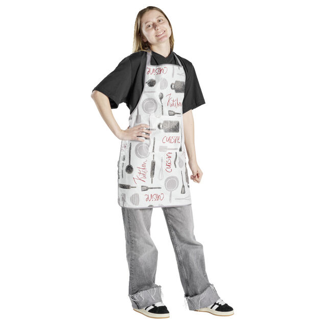 Tablier de cuisine avec inscriptions 72x65cm