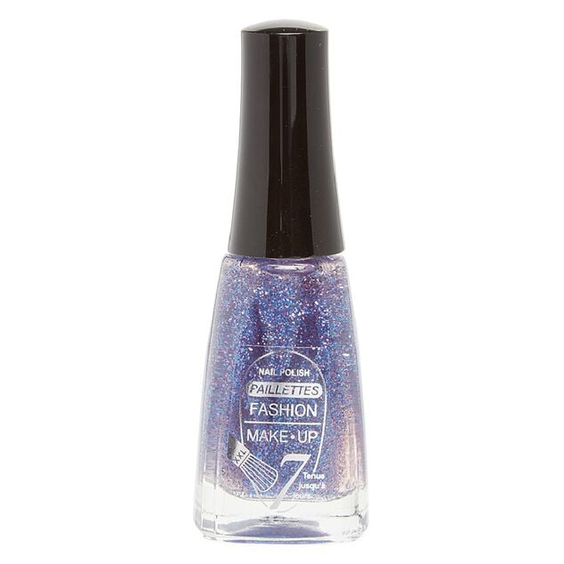 Fashion Make Up  vernis &agrave; ongles paillettes bleu