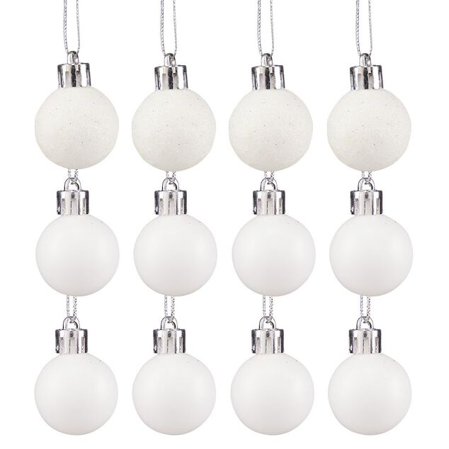 Petite boule de Noël polystyrène blanc Ø3cm x12