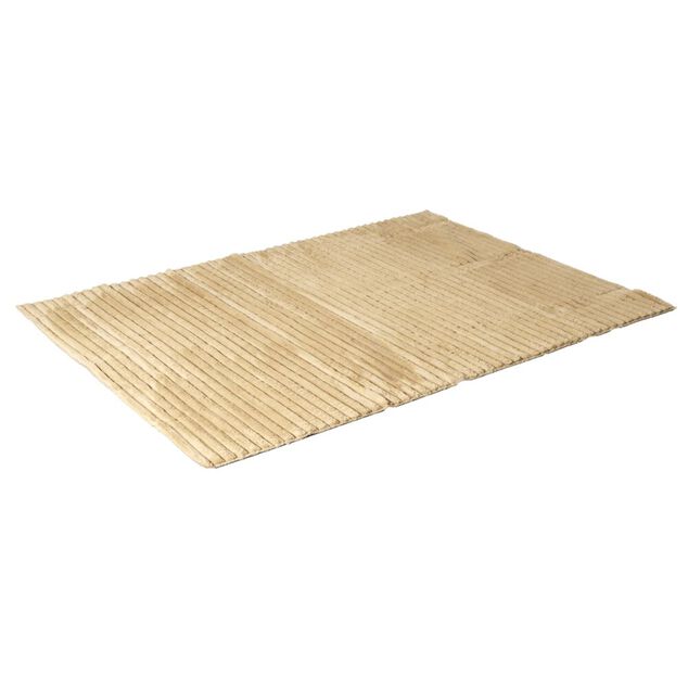 Tapis déco fourrure rayé 120x170cm (2 modèles taupe ou beige)