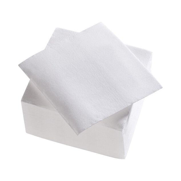 Serviettes cocktail carrée 2 plis Tex Touch blanche x50