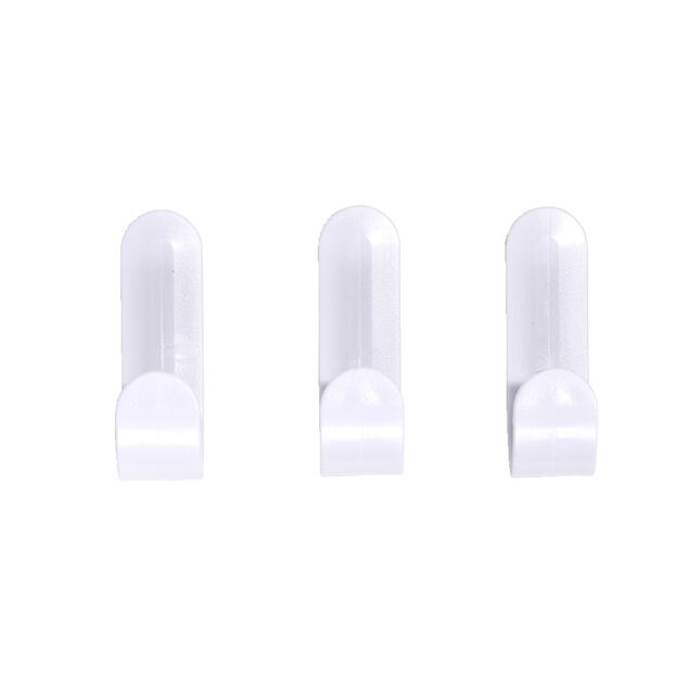 Lot de 3 crochets plastique blanc