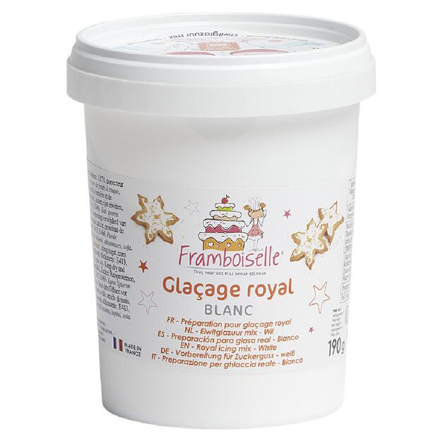 Pr&eacute;paration pour gla&ccedil;age royal blanc Framboiselle 190 g
